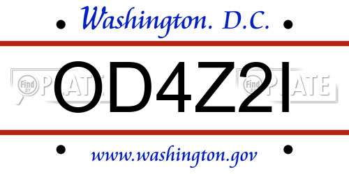 OD4Z2I District Of Columbia License Plate