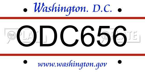 ODC656 District Of Columbia License Plate