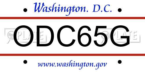 ODC65G District Of Columbia License Plate
