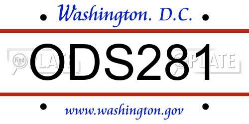 ODS281 District Of Columbia License Plate