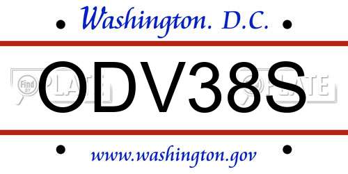 ODV38S District Of Columbia License Plate