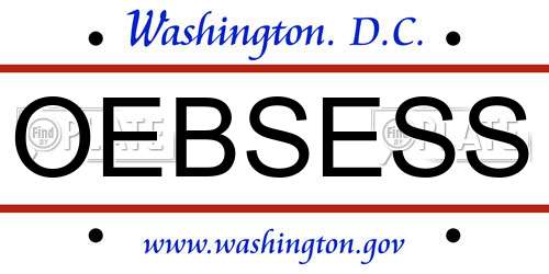 OEBSESS District Of Columbia License Plate