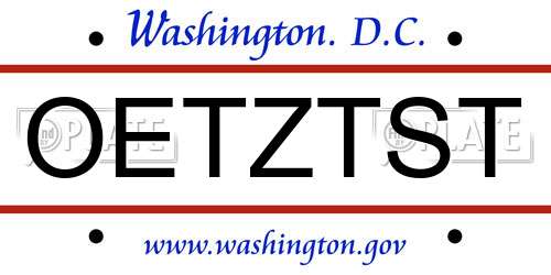 OETZTST District Of Columbia License Plate