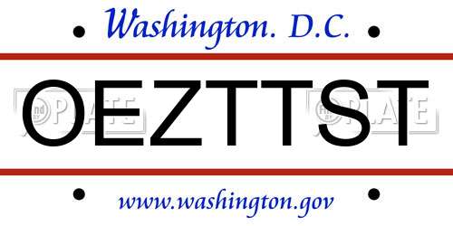 OEZTTST District Of Columbia License Plate