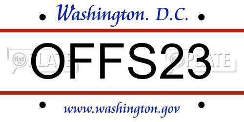 OFFS23 District Of Columbia License Plate