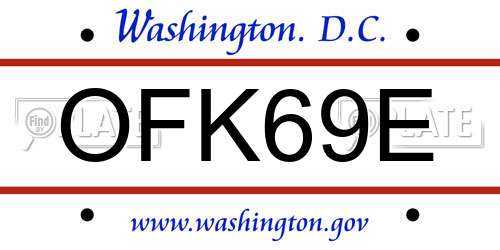 OFK69E District Of Columbia License Plate