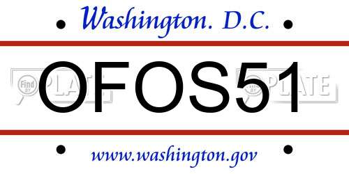 OFOS51 District Of Columbia License Plate