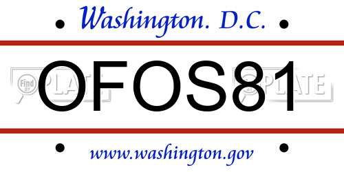 OFOS81 District Of Columbia License Plate