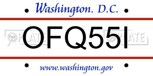 OFQ55I District Of Columbia License Plate