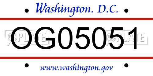 OG05051 District Of Columbia License Plate