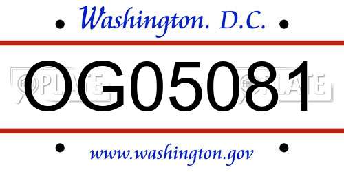 OG05081 District Of Columbia License Plate