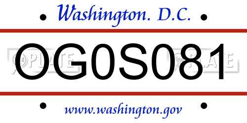 OG0S081 District Of Columbia License Plate