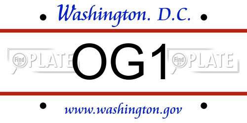 OG1 District Of Columbia License Plate
