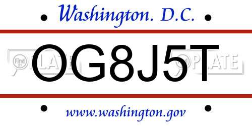 OG8J5T District Of Columbia License Plate