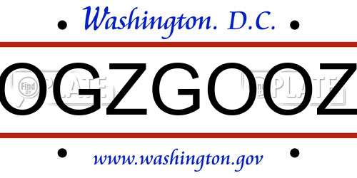 OGZGOOZ District Of Columbia License Plate
