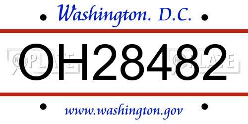 OH28482 District Of Columbia License Plate
