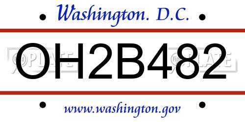 OH2B482 District Of Columbia License Plate