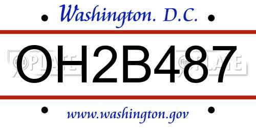 OH2B487 District Of Columbia License Plate