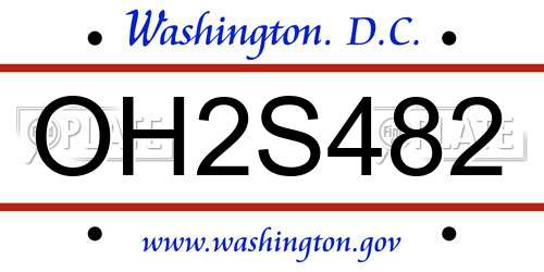 OH2S482 District Of Columbia License Plate