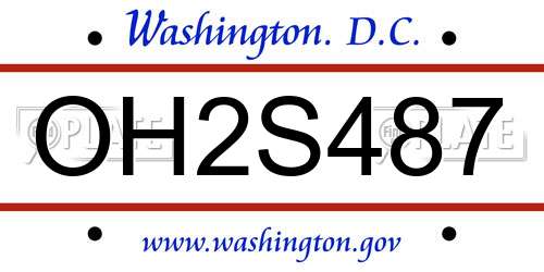 OH2S487 District Of Columbia License Plate