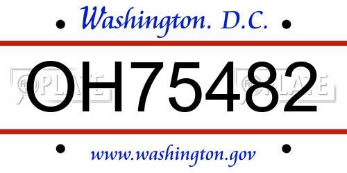OH75482 District Of Columbia License Plate