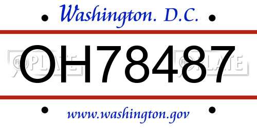 OH78487 District Of Columbia License Plate