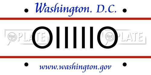 OIIIIIO District Of Columbia License Plate