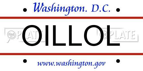 OILLOL District Of Columbia License Plate