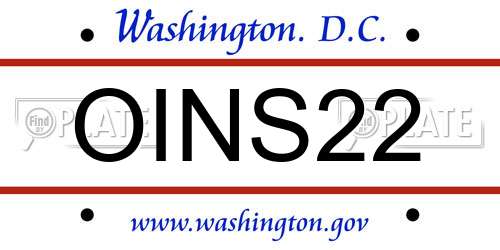 OINS22 District Of Columbia License Plate