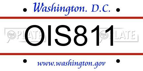 OIS811 District Of Columbia License Plate