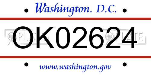 OK02624 District Of Columbia License Plate