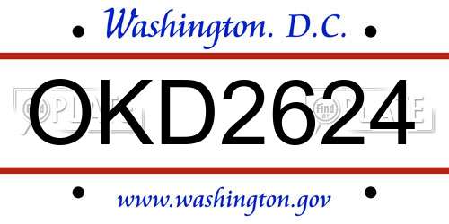 OKD2624 District Of Columbia License Plate