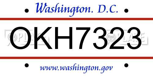 OKH7323 District Of Columbia License Plate