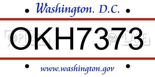 OKH7373 District Of Columbia License Plate
