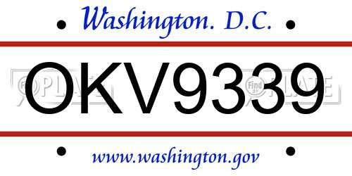 OKV9339 District Of Columbia License Plate