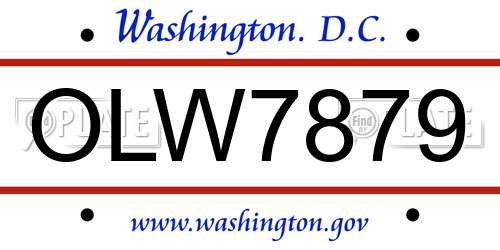 OLW7879 District Of Columbia License Plate