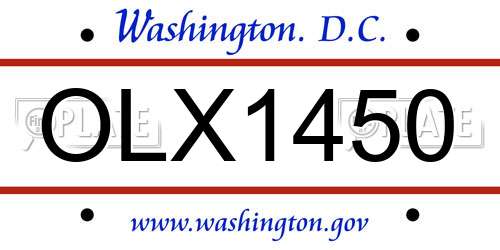 OLX1450 District Of Columbia License Plate