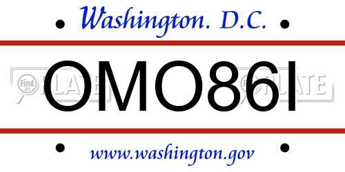 OMO86I District Of Columbia License Plate