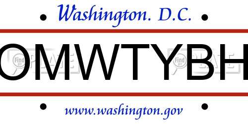 OMWTYBH District Of Columbia License Plate