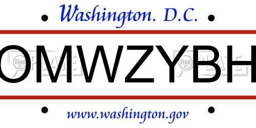 OMWZYBH District Of Columbia License Plate
