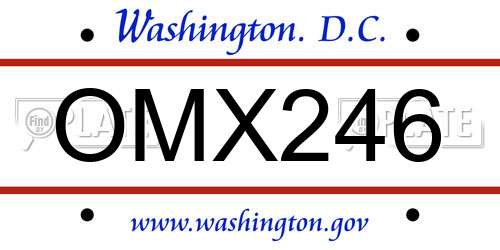 OMX246 District Of Columbia License Plate