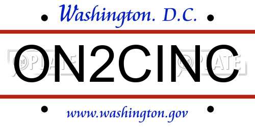 ON2CINC District Of Columbia License Plate