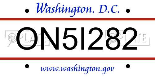 ON5I282 District Of Columbia License Plate