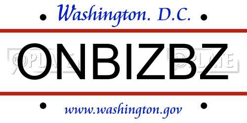 ONBIZBZ District Of Columbia License Plate