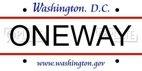 ONEWAY District Of Columbia License Plate