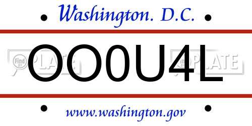 OO0U4L District Of Columbia License Plate