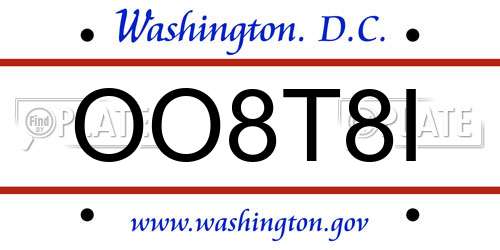 OO8T8I District Of Columbia License Plate