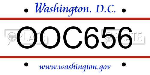 OOC656 District Of Columbia License Plate