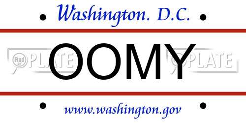OOMY District Of Columbia License Plate