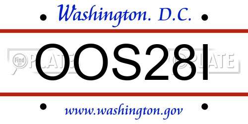 OOS28I District Of Columbia License Plate